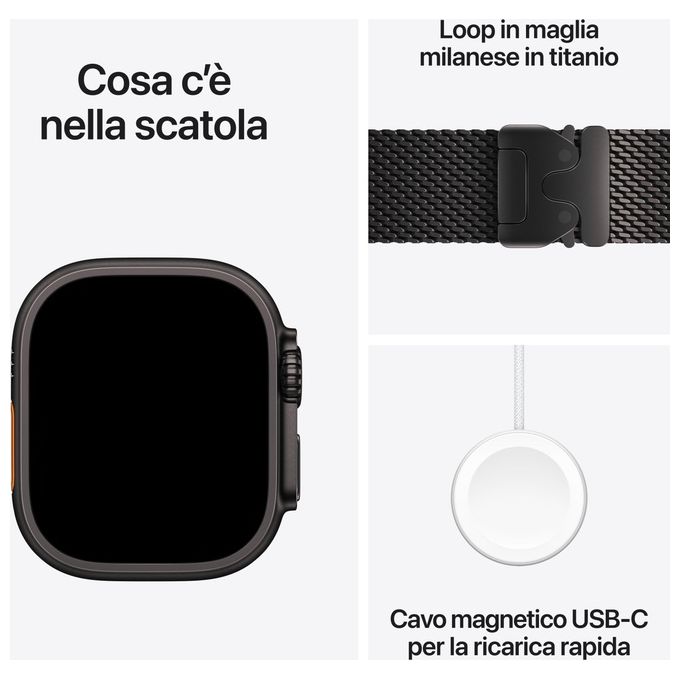 Apple MJAV4QL-A Apple Watch Ultra 4 GPS + Cellular 49 mm Titanio Nero colore Nero