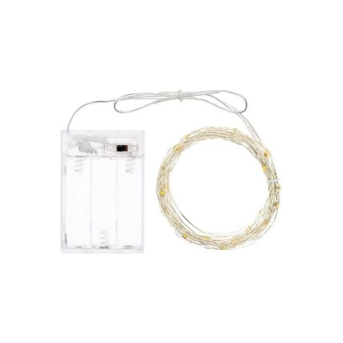 Lotti Catena Luminosa Microled 40 LED 4 m Luce Fissa Uso Interno Alimentazione a Batteria colore Multicolore