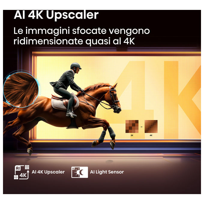 Hisense smart tv 65 pollici 4K, 65A6Q, LED, VIDAA U8, Dolby Vision, HDR10+, Game Mode Plus, Alexa
