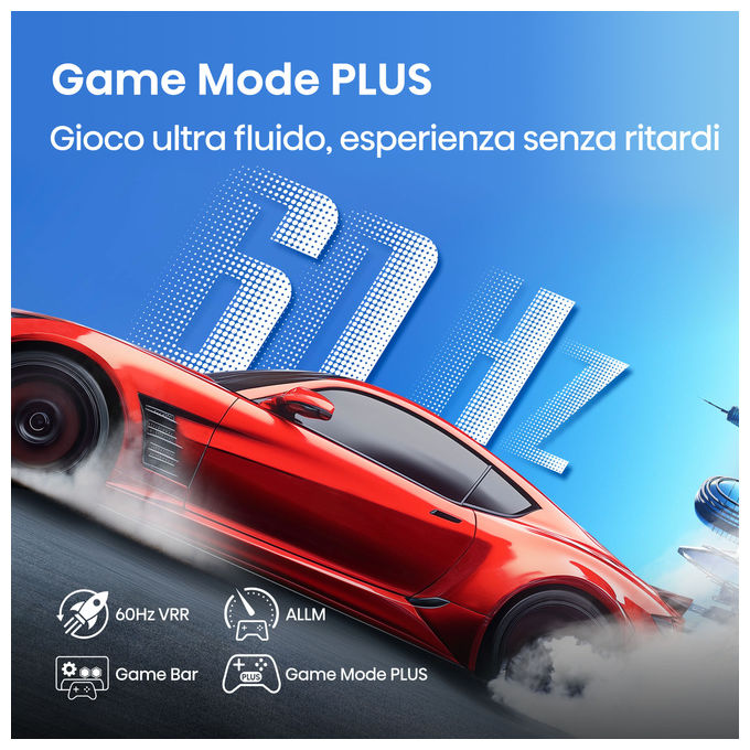 Hisense smart tv 65 pollici 4K, 65A6Q, LED, VIDAA U8, Dolby Vision, HDR10+, Game Mode Plus, Alexa