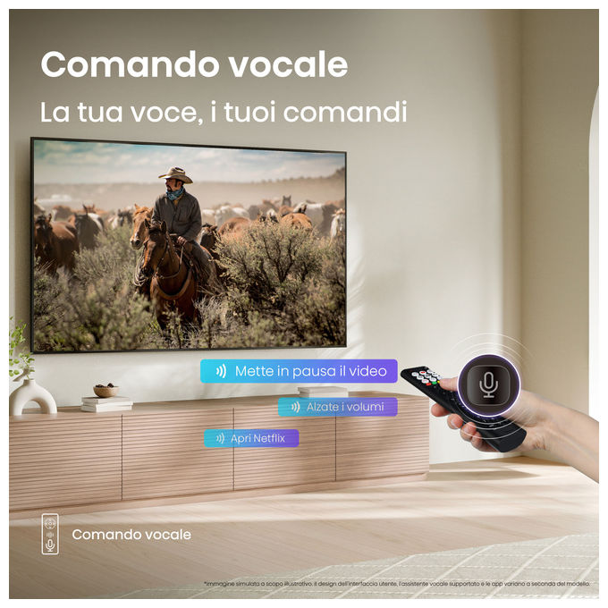 Hisense smart tv 65 pollici 4K, 65A6Q, LED, VIDAA U8, Dolby Vision, HDR10+, Game Mode Plus, Alexa