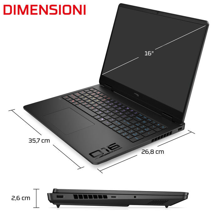 HP E4EW7EA OMEN 16 Laptop Intel Core Ultra 9 32 GB DDR5-SDRAM NVIDIA GeForce RTX 5070 2.5K 240 Hz colore Nero