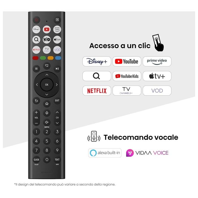 Hisense 65E78Q Smart TV QLED 4K 65'' VIDAA U8 Dolby Vision HDR10+ Dolby Atmos Game Mode Plus colore Nero