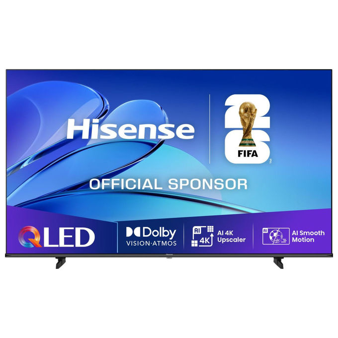 Hisense 65E7Q, smart tv QLED 65 pollici, 4K Ultra HD, Dolby Vision HDR10+, VIDAA, Wi-Fi, modalita' gaming VRR, nero