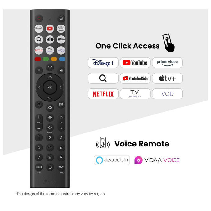 Hisense 65E7Q, smart tv QLED 65 pollici, 4K Ultra HD, Dolby Vision HDR10+, VIDAA, Wi-Fi, modalita' gaming VRR, nero