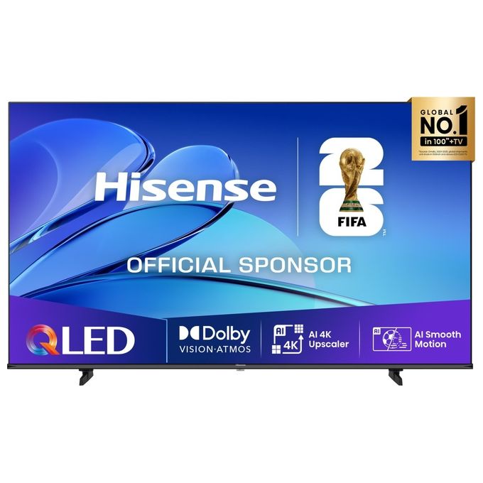 Hisense 65E7Q, smart tv QLED 65 pollici, 4K Ultra HD, Dolby Vision HDR10+, VIDAA, Wi-Fi, modalita' gaming VRR, nero