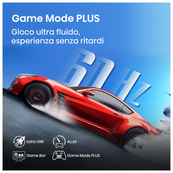 Hisense 65E7Q, smart tv QLED 65 pollici, 4K Ultra HD, Dolby Vision HDR10+, VIDAA, Wi-Fi, modalita' gaming VRR, nero