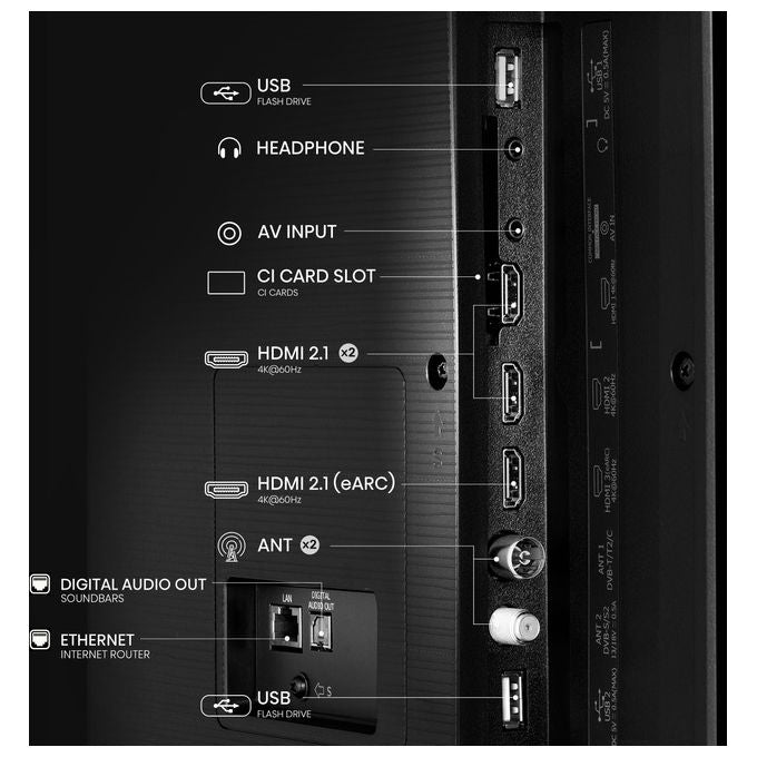 Hisense 65E7Q, smart tv QLED 65 pollici, 4K Ultra HD, Dolby Vision HDR10+, VIDAA, Wi-Fi, modalita' gaming VRR, nero