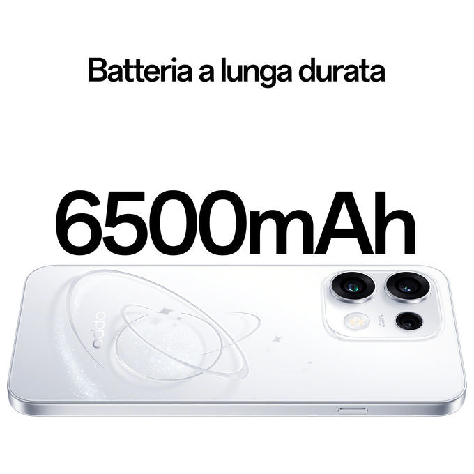 Oppo 110010237122 Reno15 FS 5G AI Smartphone Tripla fotocamera 50+8+50MP Selfie 50MP Display 6.57'' 120Hz AMOLED FHD+ RAM 8GB ROM 512GB colore Bianco