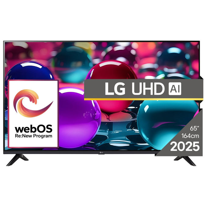 LG tv led 65 pollici 65UA73003LA, 4K Ultra HD, smart tv webOS 25, wi-fi, bluetooth, direct-LED, 3 HDMI 2.1, DVB-T2, nero