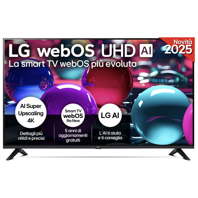 LG smart tv 65 pollici 4K, 65UA73006LA, LED Direct-LED, WebOS 25, HDR10, processore α7 Gen8, Game Optimizer, DVB-T2