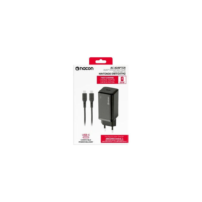 Nacon, Adattatore AC 65W per Switch 2, Ricarica Rapida