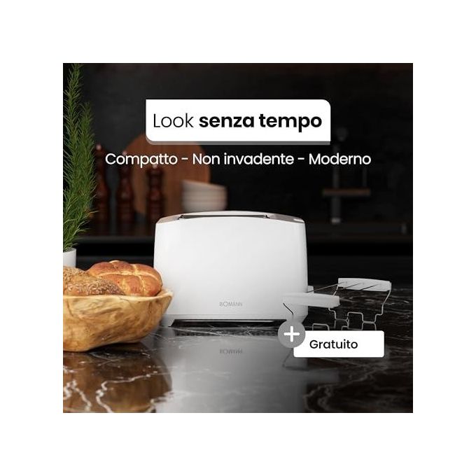 Bomann TA 6065 CB Tostapane 2 Fette Bianco