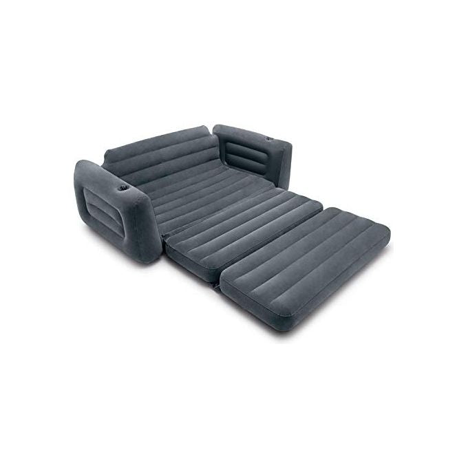 Intex 66552NP Pull-Out Sofa Divano Letto Gonfiabile 2 Posti 231x203x66 cm Valvola 2-in-1 200 Kg colore Grigio