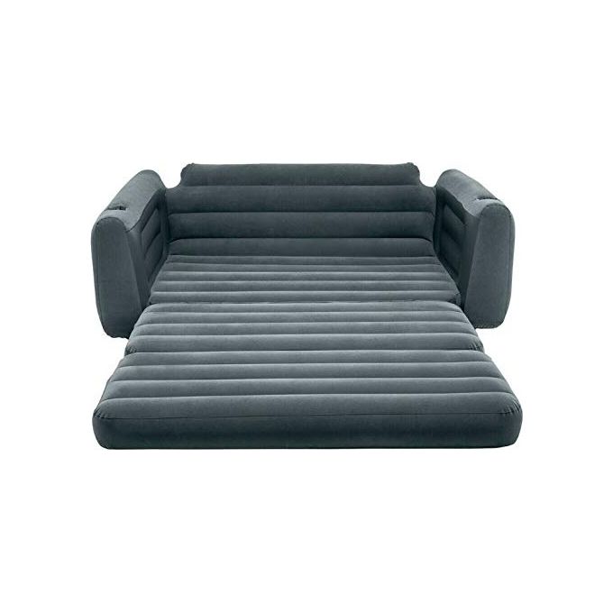 Intex 66552NP Pull-Out Sofa Divano Letto Gonfiabile 2 Posti 231x203x66 cm Valvola 2-in-1 200 Kg colore Grigio