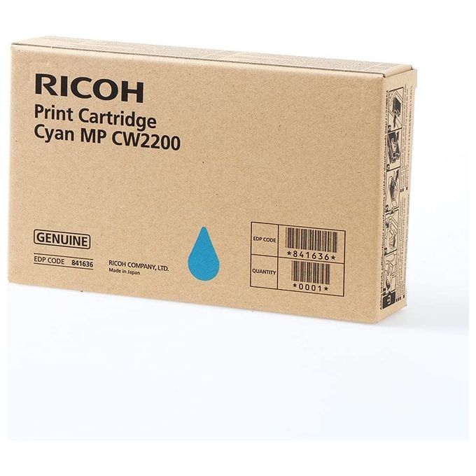 Ricoh 2274736 Cartuccia a Gel MP CW2200 standard capacita 100 ml colore Ciano