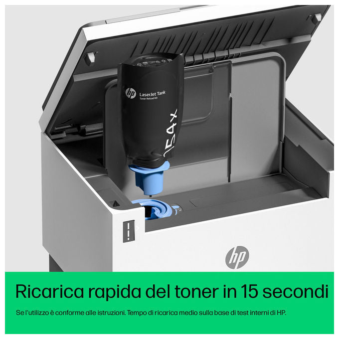 HP 381V0A LaserJet Tank 2604dw Stampante Multifunzione Laser Mono A4 22 ppm Wi-Fi Fronte Retro 250 fogli colore Grigio