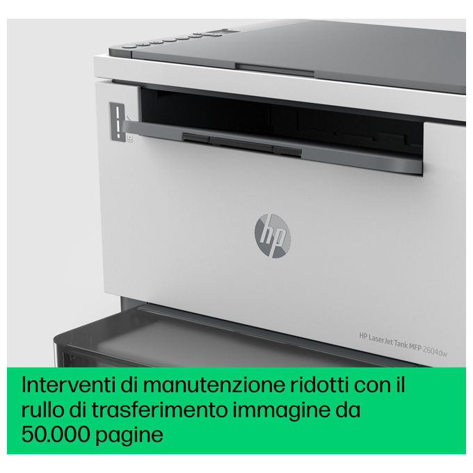 HP 381V0A LaserJet Tank 2604dw Stampante Multifunzione Laser Mono A4 22 ppm Wi-Fi Fronte Retro 250 fogli colore Grigio