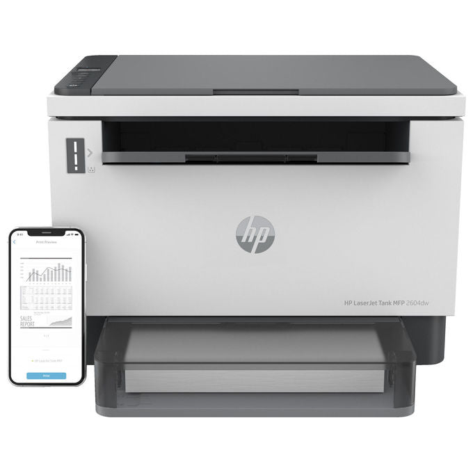 HP 381V0A LaserJet Tank 2604dw Stampante Multifunzione Laser Mono A4 22 ppm Wi-Fi Fronte Retro 250 fogli colore Grigio