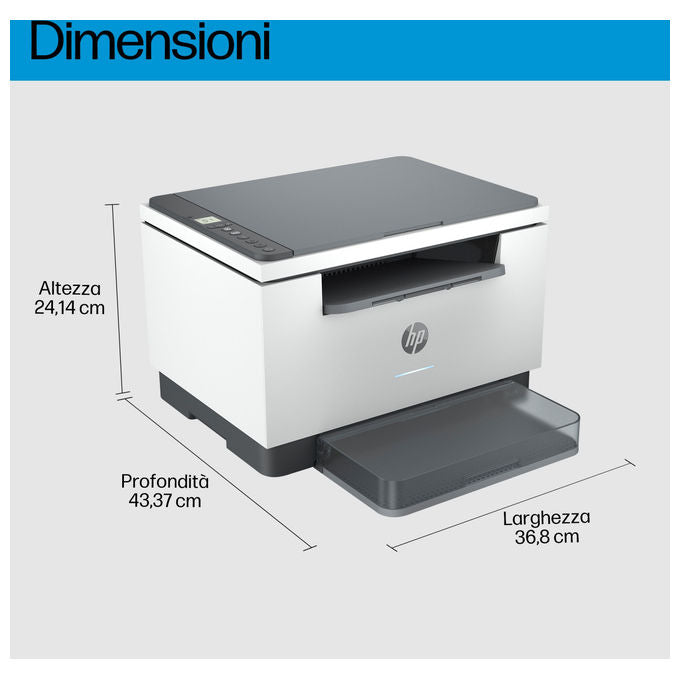 HP 6GW99F LaserJet M234dw Stampante Multifunzione Laser A4 Mono 29 ppm Wi-Fi Ethernet USB colore Grigio