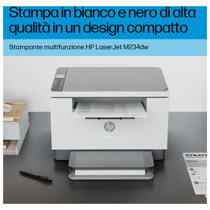 HP 6GW99F LaserJet M234dw Stampante Multifunzione Laser A4 Mono 29 ppm Wi-Fi Ethernet USB colore Grigio