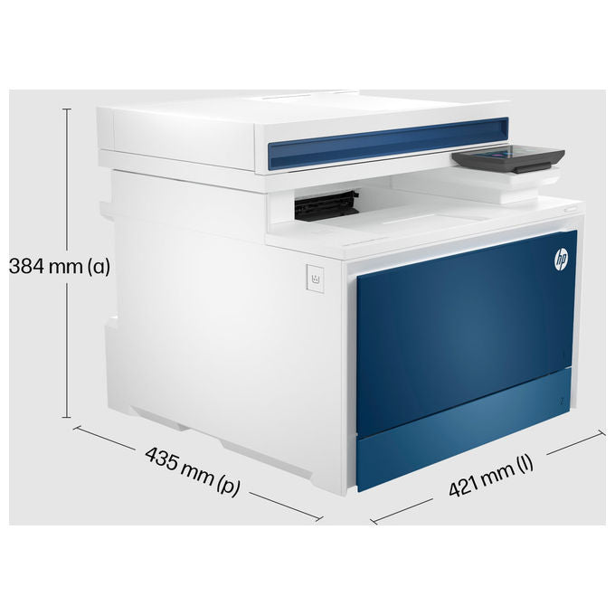 HP 4RA84F Color LaserJet Pro 4302fdn Stampante Multifunzione Laser A4 a colori 33 ppm Fronte Retro Fax DADF Touchscreen 4.3'' colore Blu