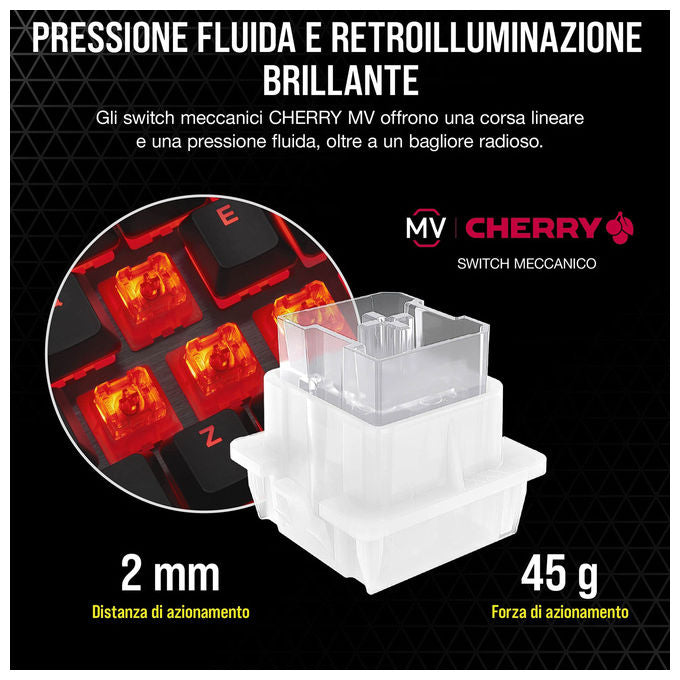 Corsair K60 PRO Tastiera Meccanica Gaming CHERRY MV Alluminio QWERTY IT
