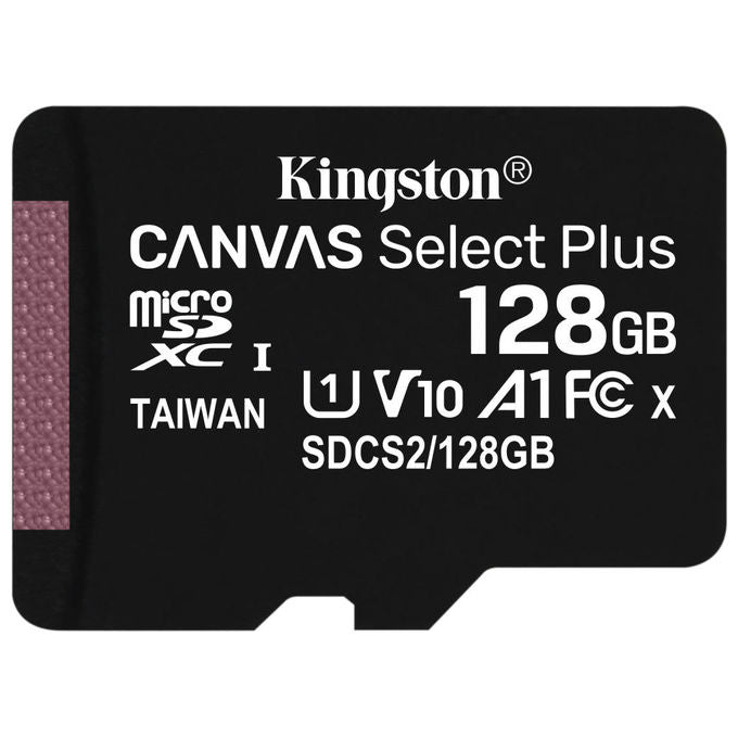 Kingston Canvas Select Plus SDCS2-128GB Scheda microSD Classe 10 con Adattatore SD Incluso, 128 GB