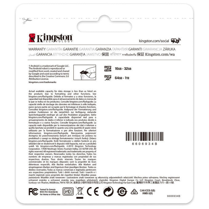 Kingston Canvas Select Plus SDCS2-128GB Scheda microSD Classe 10 con Adattatore SD Incluso, 128 GB