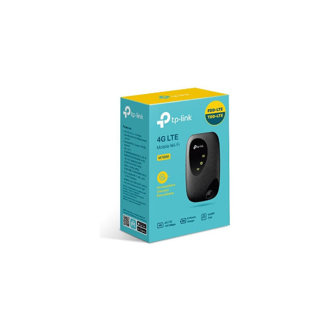 TP-Link M7010 Router Mobile 4G LTE 150 Mbps Wi-Fi 300 Mbps Batteria 2000 mAh Slot MicroSIM colore Nero