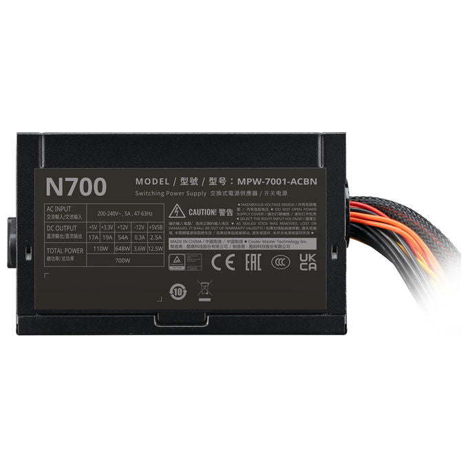 Cooler Master MPW-7001-ACBN-BEU Elite NEX Alimentatore PC ATX 700W PFC Attivo Efficienza 75% Non Modulare colore Nero