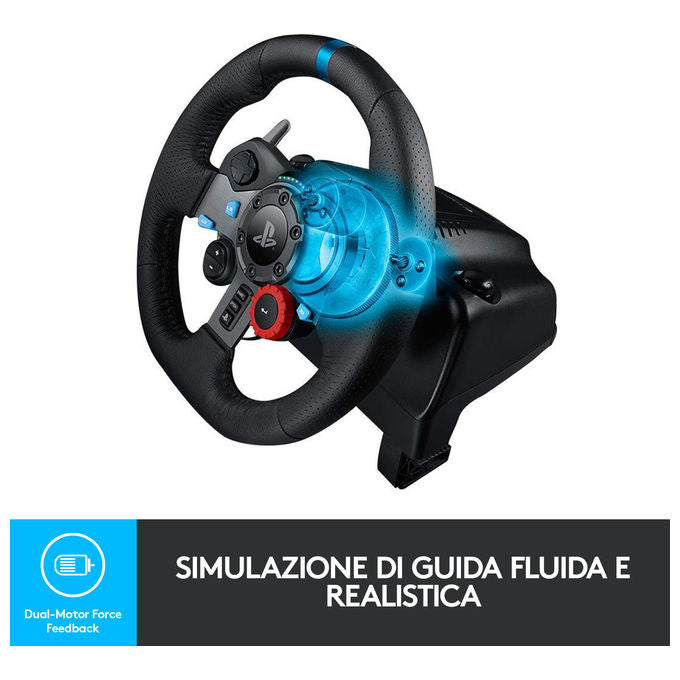 Logitech G29 Driving Force Sterzo e Pedali per Playstation 3-PlayStation 4 Nero