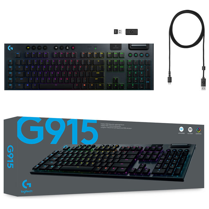 Logitech G 920-008910 Tastiera Gaming Wireless Bluetooth QWERTY Retroilluminata Carbonio