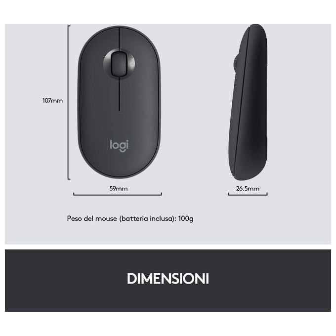 Logitech MK470 KIT_ Mouse Tastiera Wireless, Sottile Silenzioso, Layout Italiano, Grafite