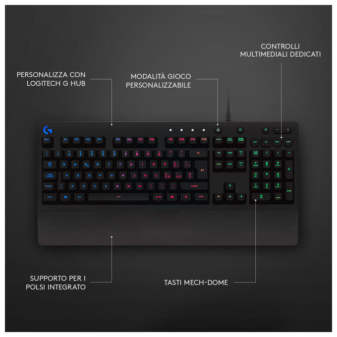 Logitech g213 Prodigy Gaming Tastiera per Pc Gaming