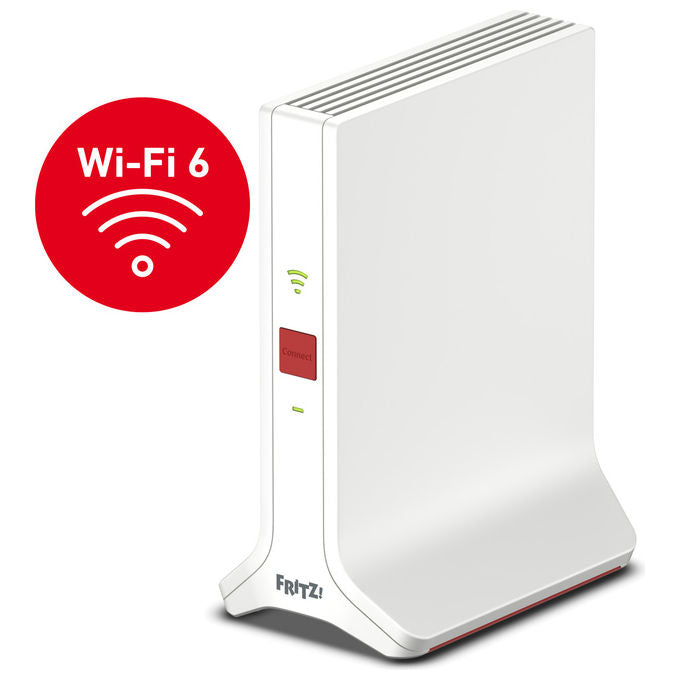 Fritz! 20002991 Repeater 3000 AX Ripetitore Wi-Fi 6 Triband Mesh 4200 Mbit-s 2 Porte LAN Gigabit colore Bianco