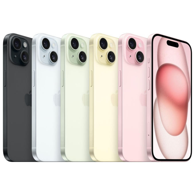 Apple MTP63QL-A iPhone 15 Smartphone 6.1'' 256GB 5G chip A16 Bionic fotocamera 48MP IP68 colore Nero