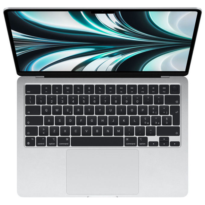 Apple MLXY3T-A MacBook Air Laptop 13,6'' M2 CPU 8-core GPU 8-core 8GB RAM 256GB SSD colore Argento