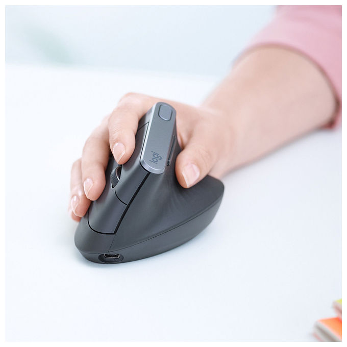 Logitech MX Vertical Mouse Ergonomico Avanzato Cablato e Wireless per un Minore Sforzo Muscolare