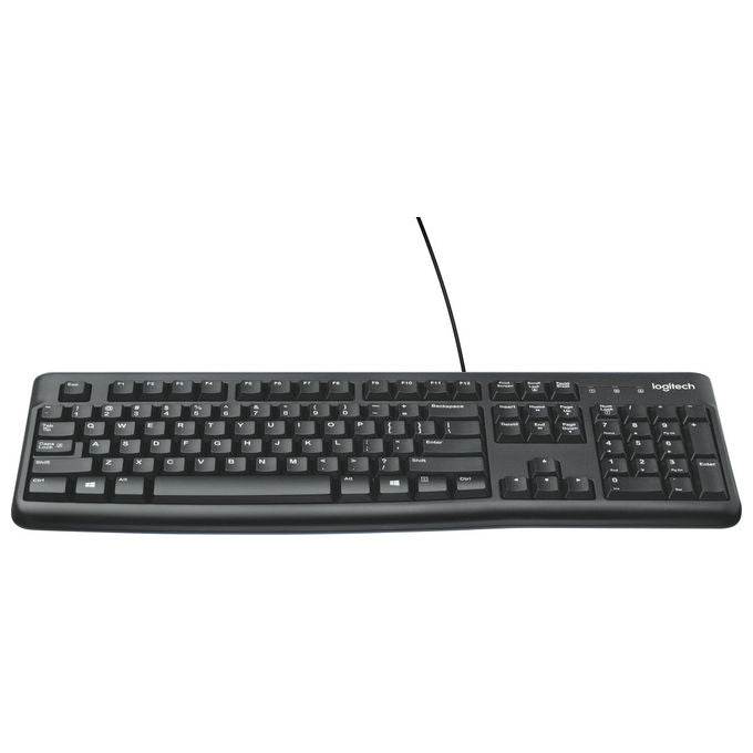 Logitech K120 Tastiera Full-size USB per PC Ufficio QWERTY Nero Ergonomica