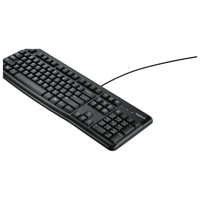Logitech K120 Tastiera Full-size USB per PC Ufficio QWERTY Nero Ergonomica