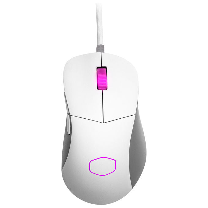 Cooler Master MM730 Mouse Gaming Ottico 16000 DPI Switch Ottici RGB 48g cavo Ultraweave colore Bianco