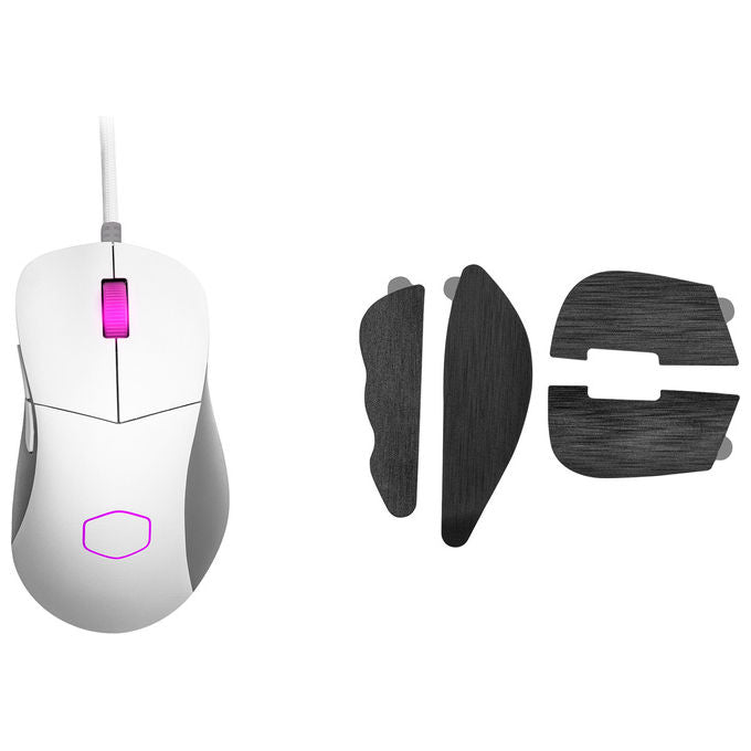 Cooler Master MM730 Mouse Gaming Ottico 16000 DPI Switch Ottici RGB 48g cavo Ultraweave colore Bianco