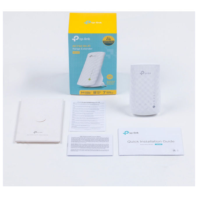 TP-Link RE200 Ripetitore Wi-Fi Dual Band AC750 433Mbps Bianco con Porta Ethernet
