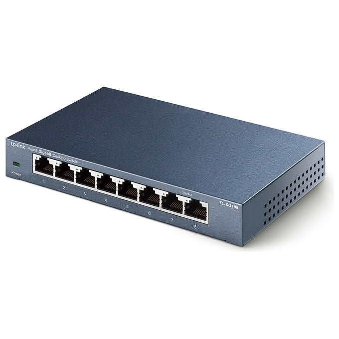 TP-Link TL-SG108 Switch Ethernet Gigabit 8 porte Non gestito 10-100-1000Mbps Nero