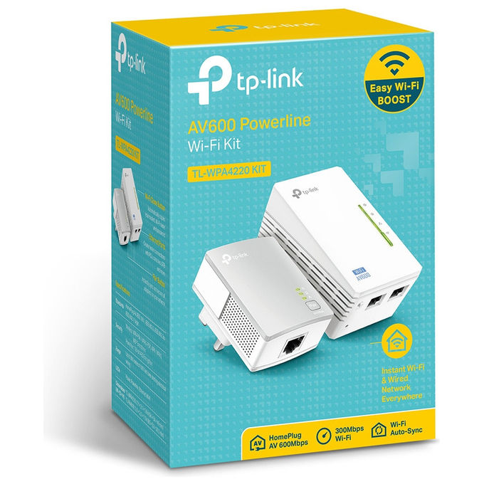 TP-LINK TL-WPA4220KIT KIT_ Powerline Extender Av500 600Mbps 2 Porte Ethernet Plug and Play