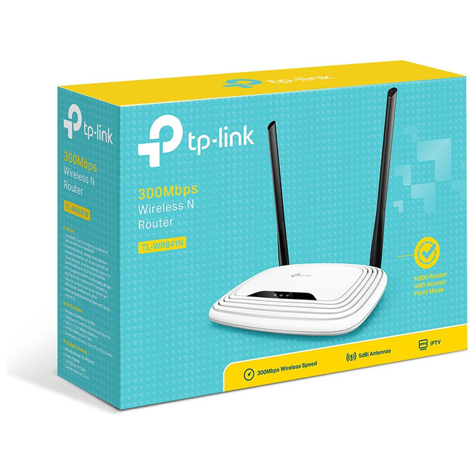 TP-Link TL-WR841N Router Wireless 300Mbps Single Band 2.4GHz Fast Ethernet Bianco