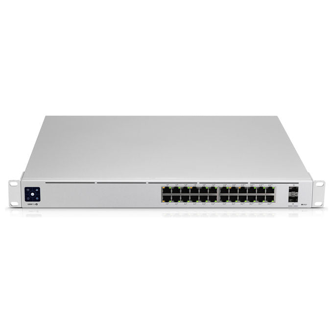 Ubiquiti USW-PRO-24-POE UniFi Switch Pro 24 PoE Gestito L2-L3 24 porte Gigabit 16 PoE+ 8 PoE++ 2 SFP+ 10G 400W colore Argento