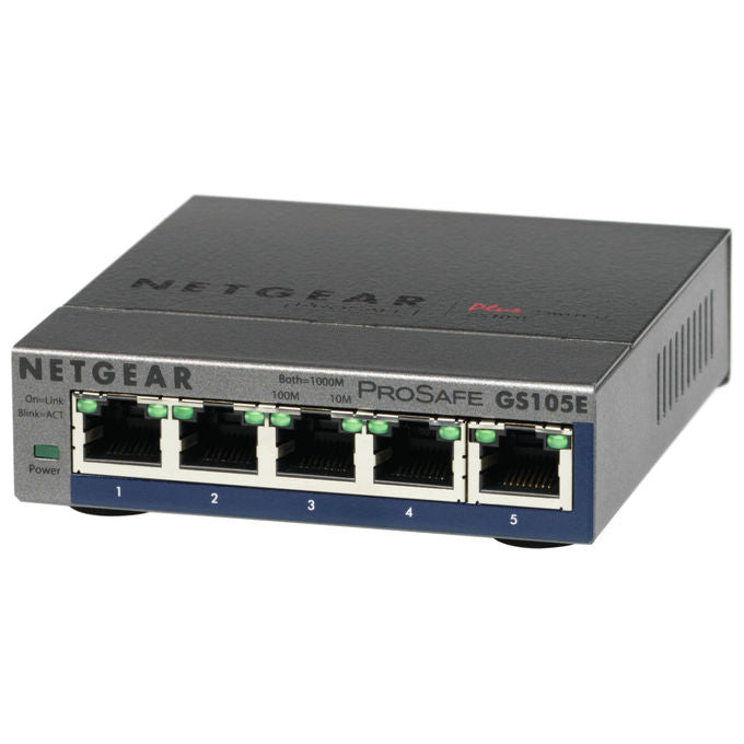 NETGEAR GS105E Switch di Rete Gestito L2-L3 5 Porte Gigabit Ethernet Grigio