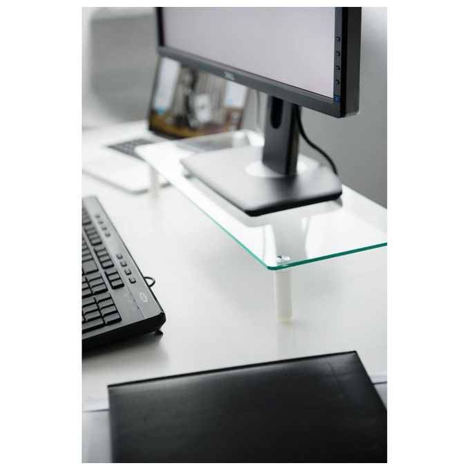 Digitus Rialzo Universale per Monitor 13''-32'' in Vetro Ergonomico per Scrivania 20kg